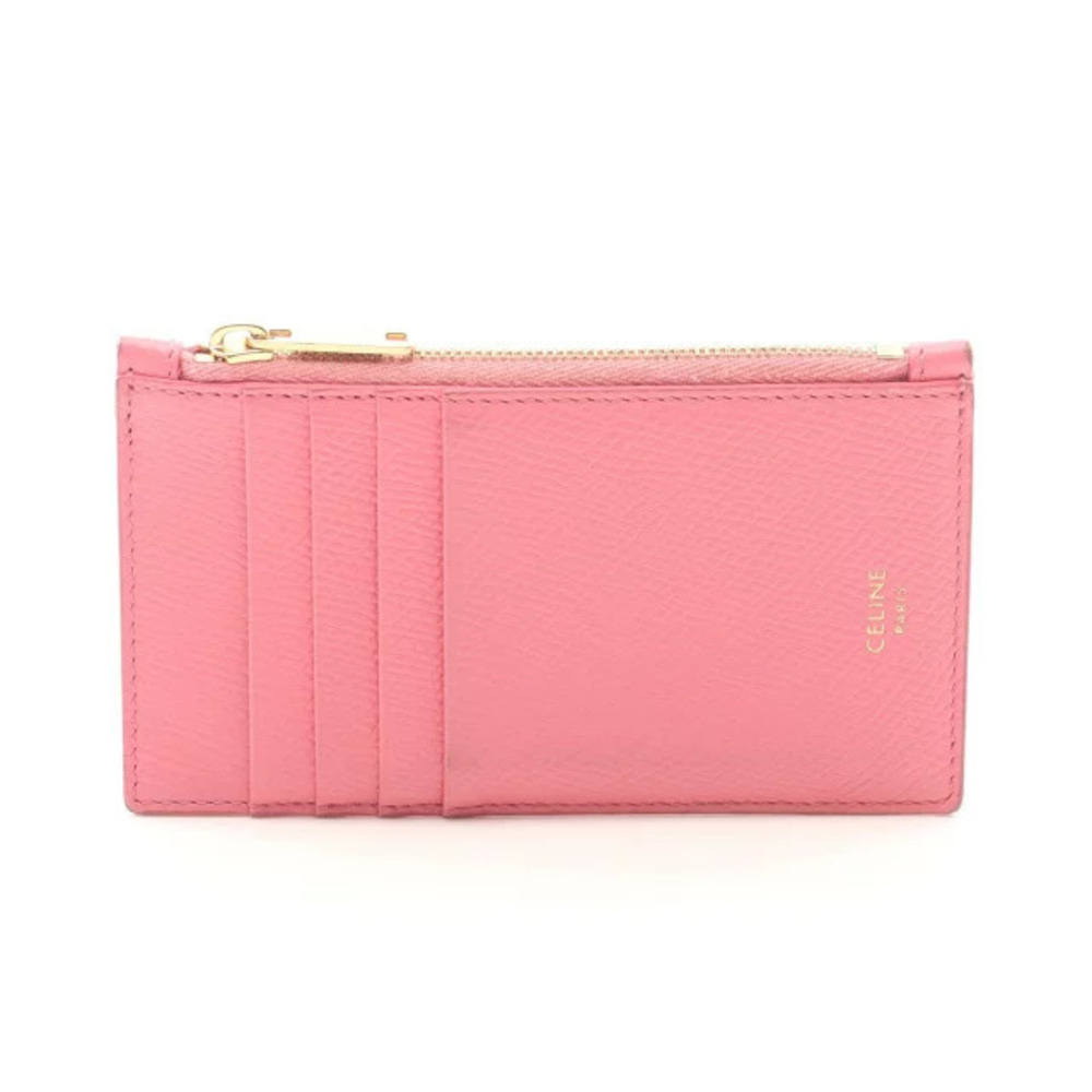 Celine Compact Zipped Card Case Accessory Leather Pink